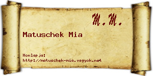 Matuschek Mia névjegykártya